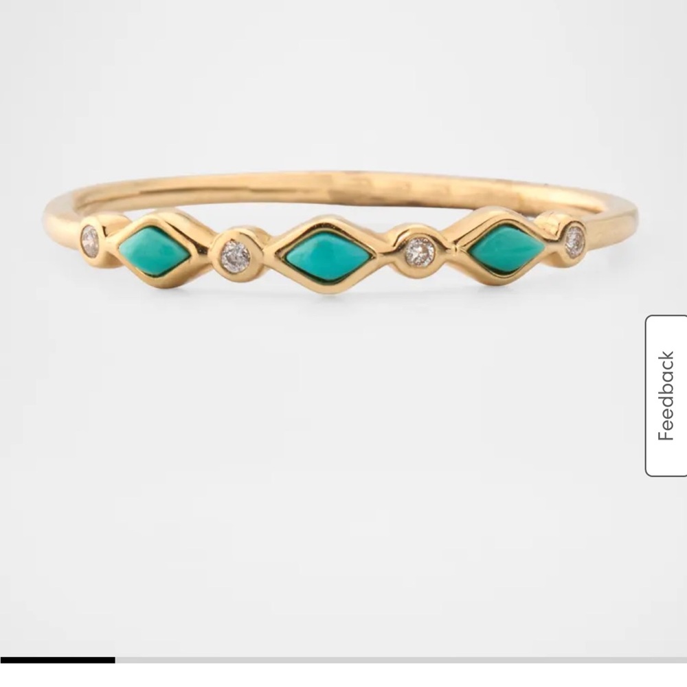 Elegant Gold and Turquoise Bangle